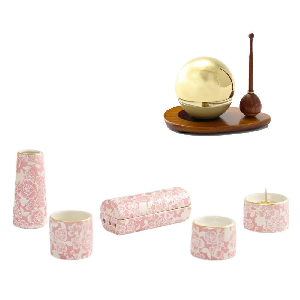 Киотский буддийский алтарь Набор буддийского алтаря Хаяси с курильницей Orin Iris Tube для благовоний Tamayura Rin Cross (вишня в цвету) + [Карин Стик/Стенд Салтан]